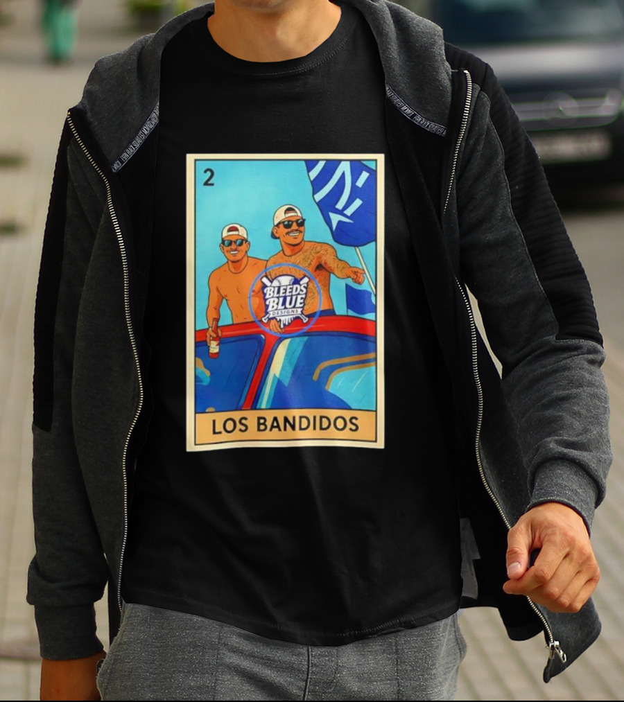 Dodgers Los Bandidos Loteria Card Bleeds Blue Designs T-Shirt