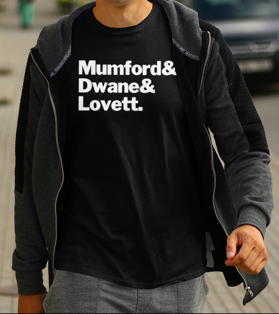 Mumford Dwane Lovett Trio Collaborative Team Typography T-Shirt