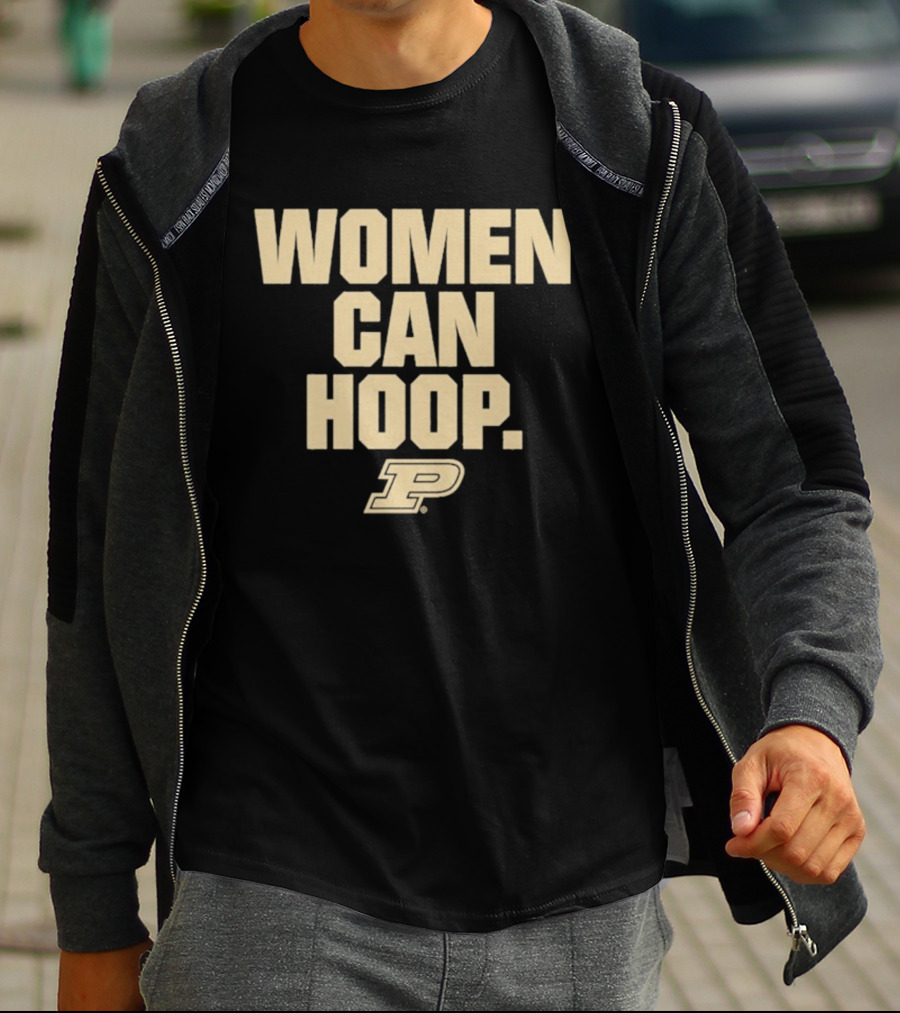 Purdue Boilermakers Women Can Hoop Basketball Logo T-Shirt