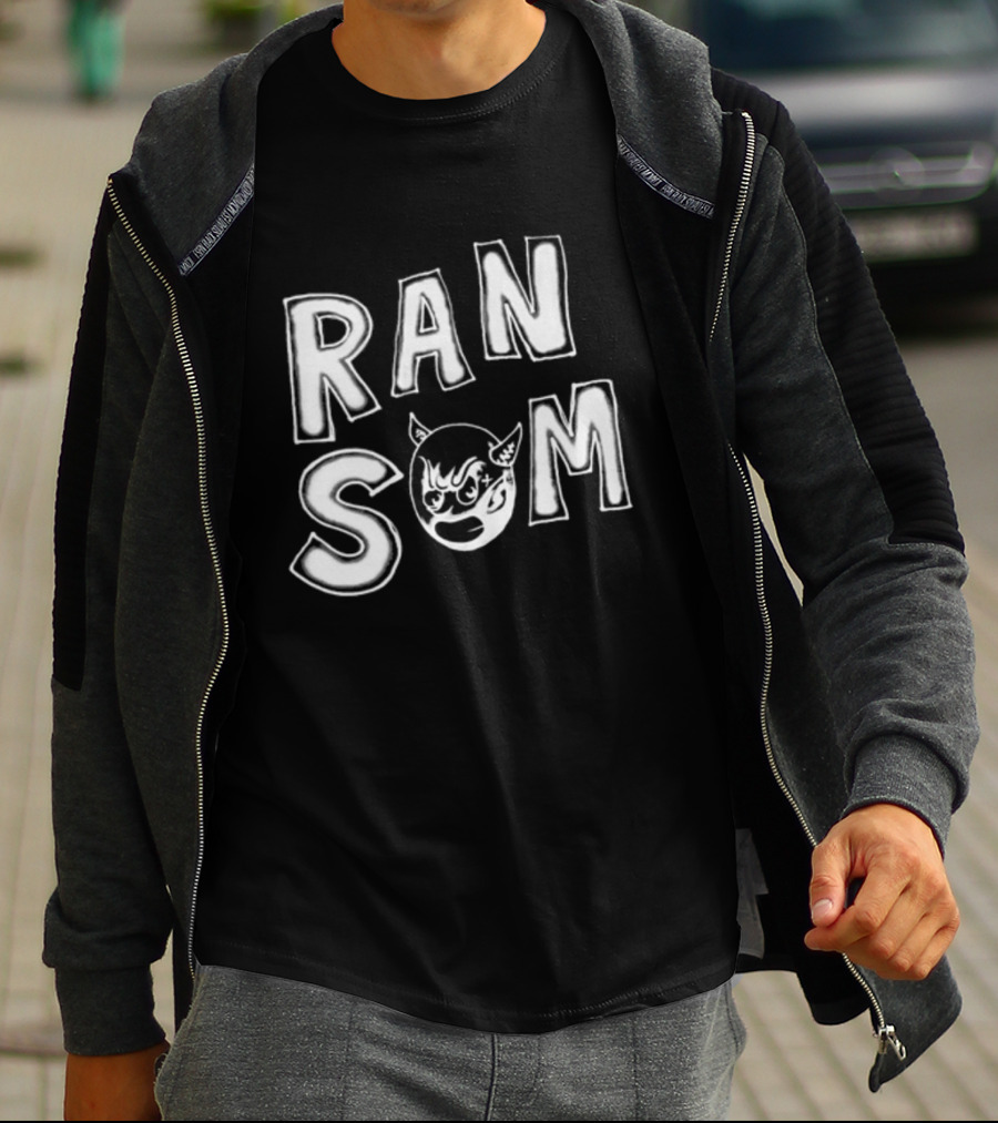 Ransom Devil Face Bold Text T-Shirt