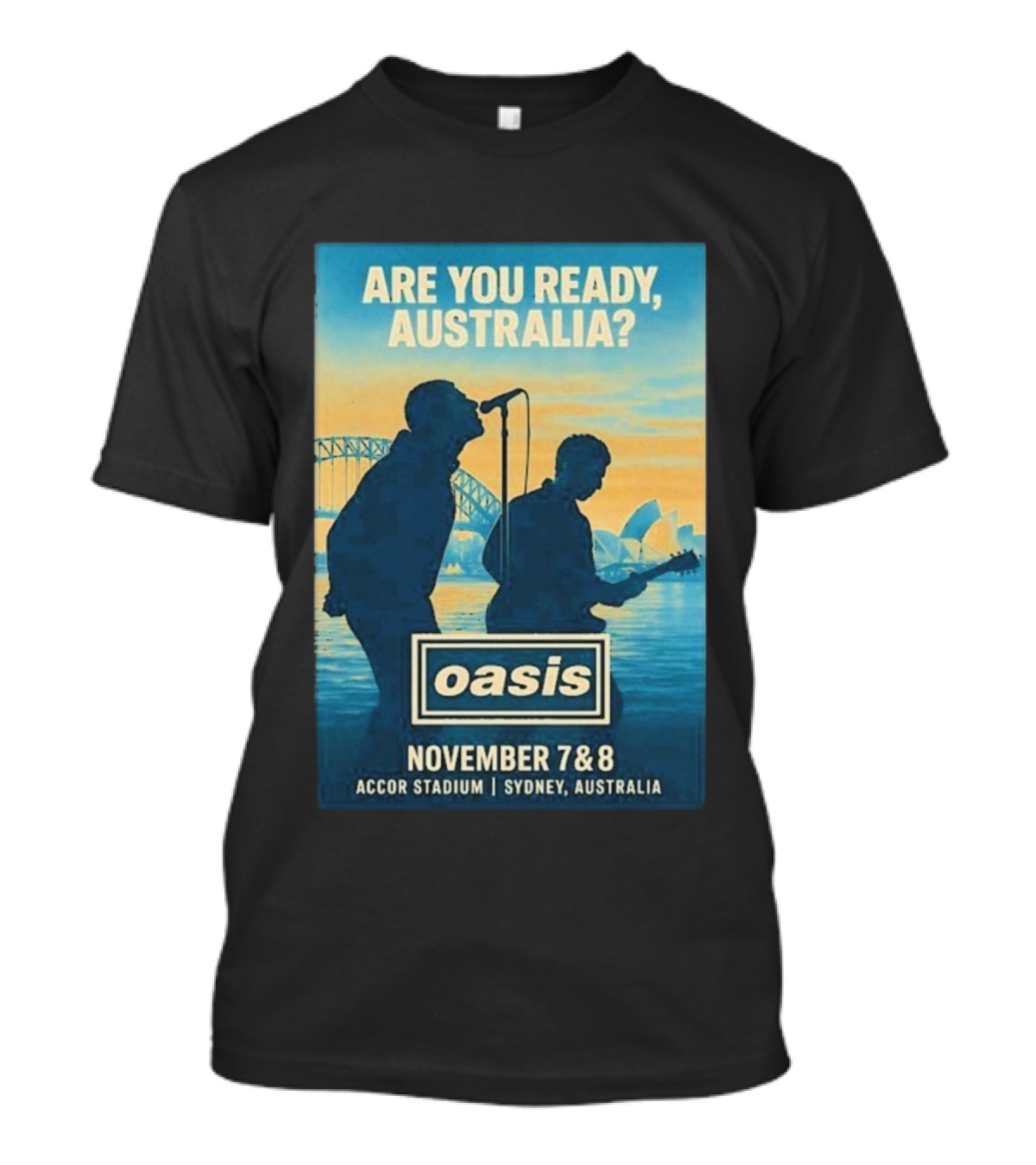 Oasis Are You Ready Australia Accor Stadium Sydney Concert November 7-8 2025 T-Shirt