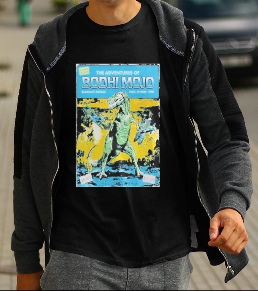 The Adventures Of Bodhi Mojo Nov 15 2025 Blairally Arcade Dinosaur Event T-Shirt