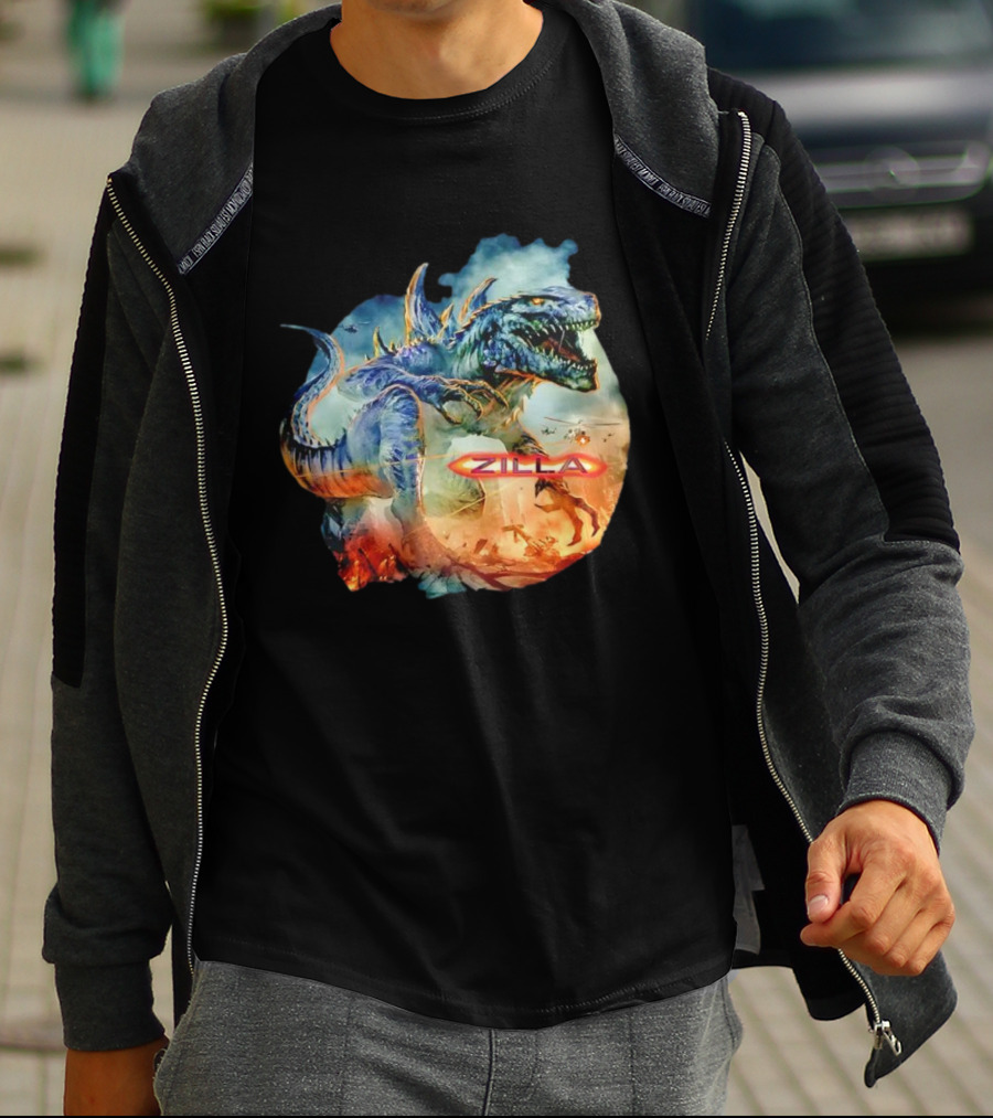 Zilla Monster Mania Epic Battle Chaos Scene T-Shirt