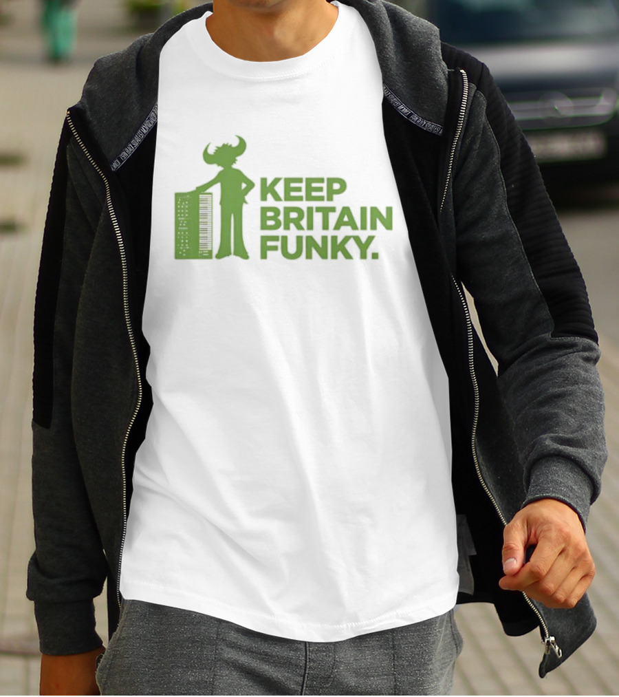 Keep Britain Funky Buffalo Man Keyboardist T-Shirt