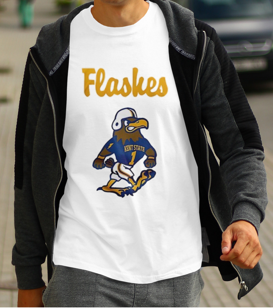Kent State Golden Flashes Mascot Football Blue Jersey T-Shirt