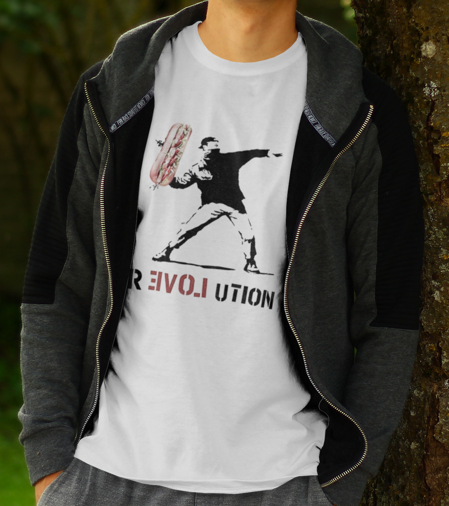 Revolutionary Sandwich Thrower Parody T-Shirt