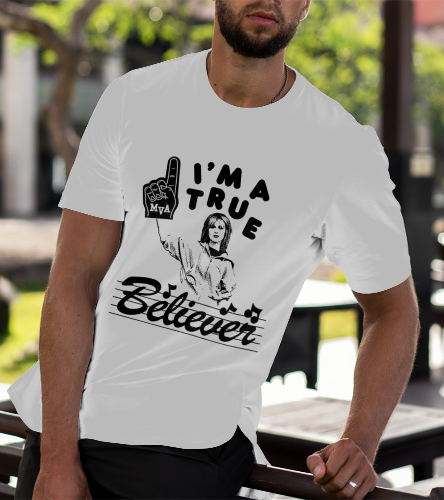 I'm A True Believer Finger Point Music Notes T-Shirt