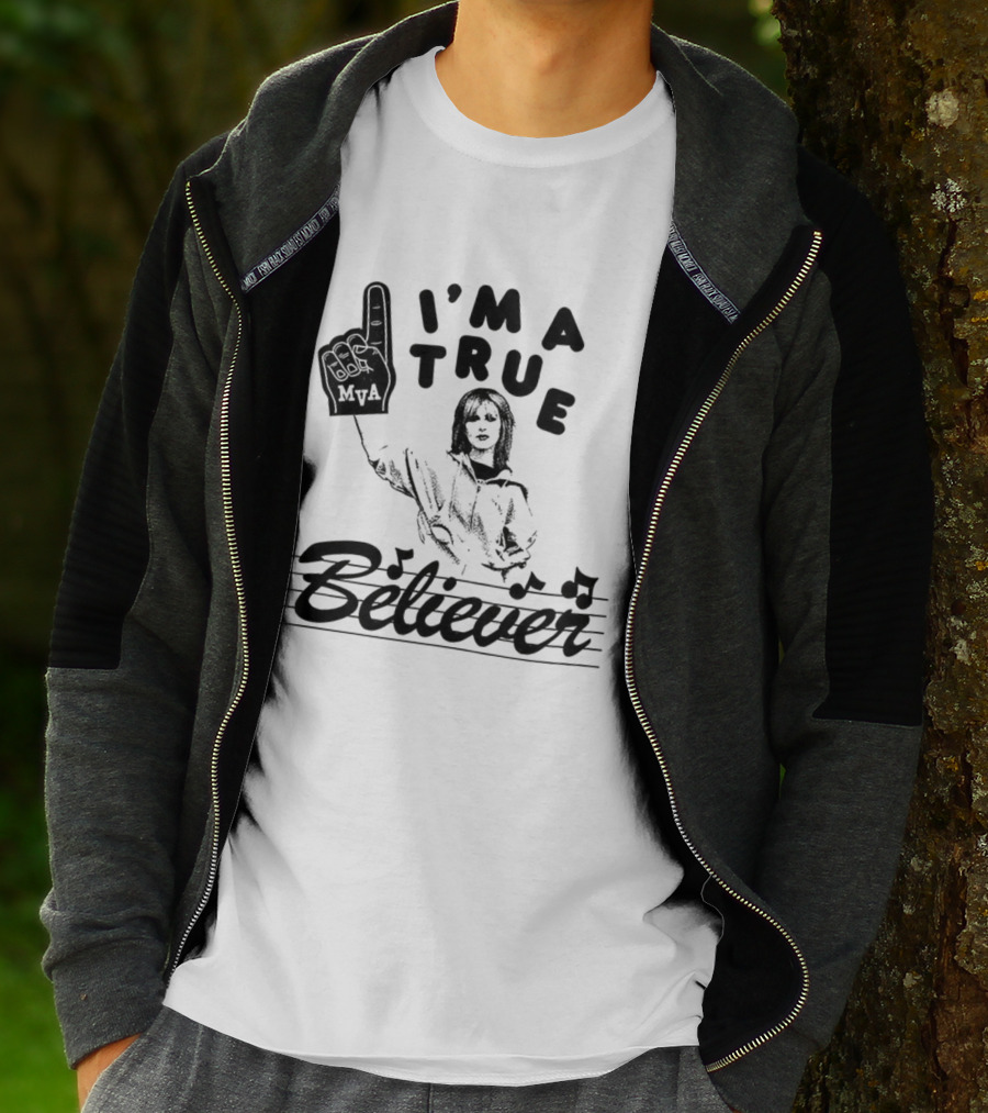 I'm A True Believer Finger Point Music Notes T-Shirt