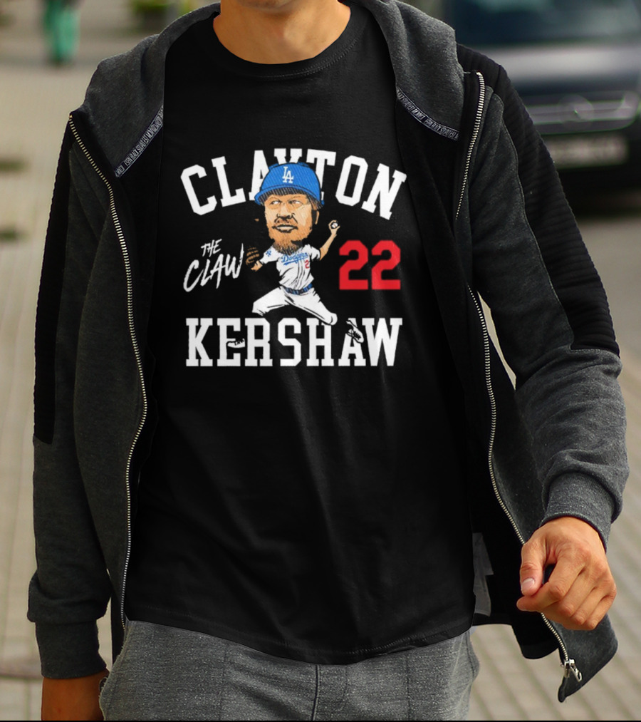 Clayton Kershaw Los Angeles Dodgers The Claw Cartoon 22 T-Shirt