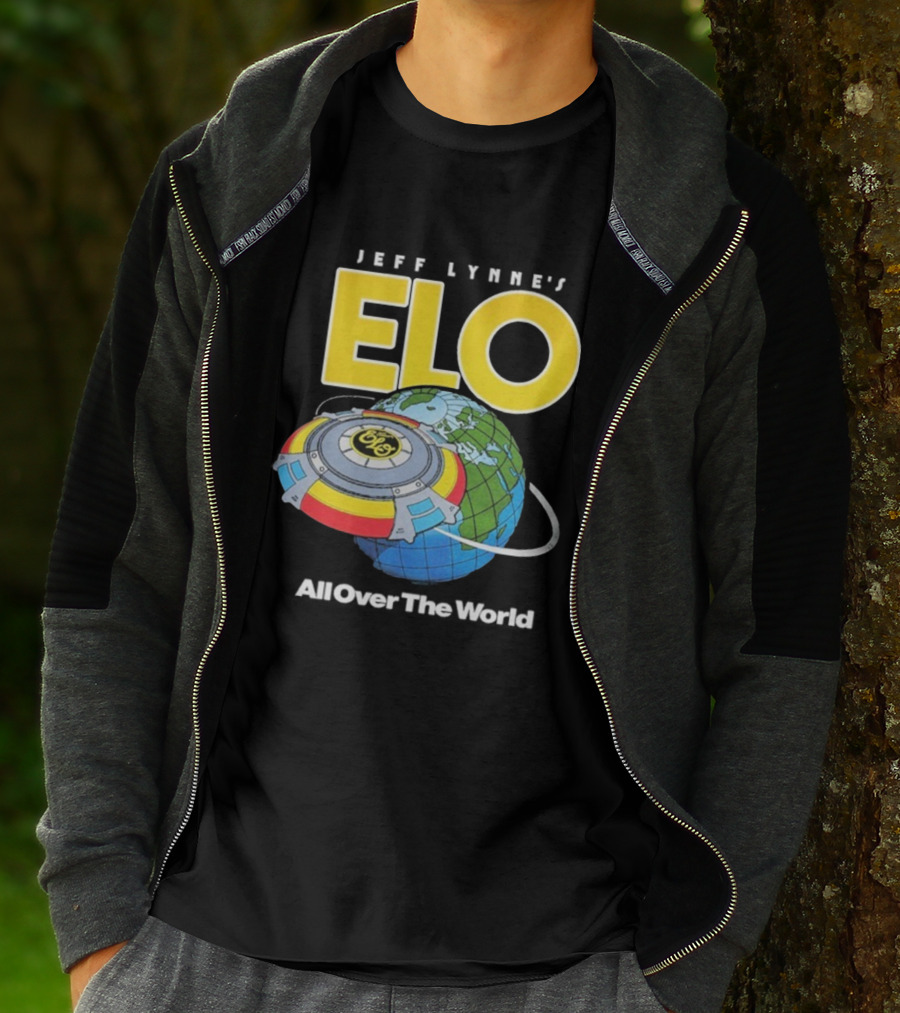 Jeff Lynne's ELO All Over The World Spaceship Globe T-Shirt