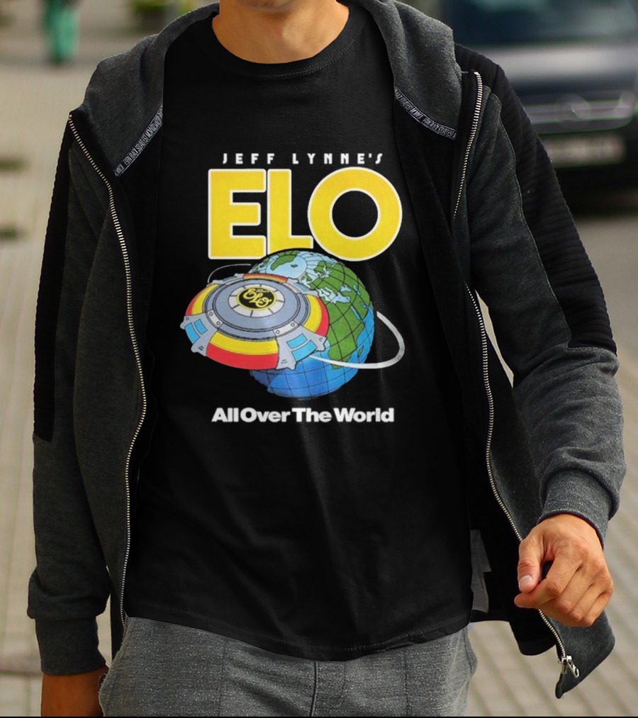 Jeff Lynne's ELO All Over The World Spaceship Globe T-Shirt