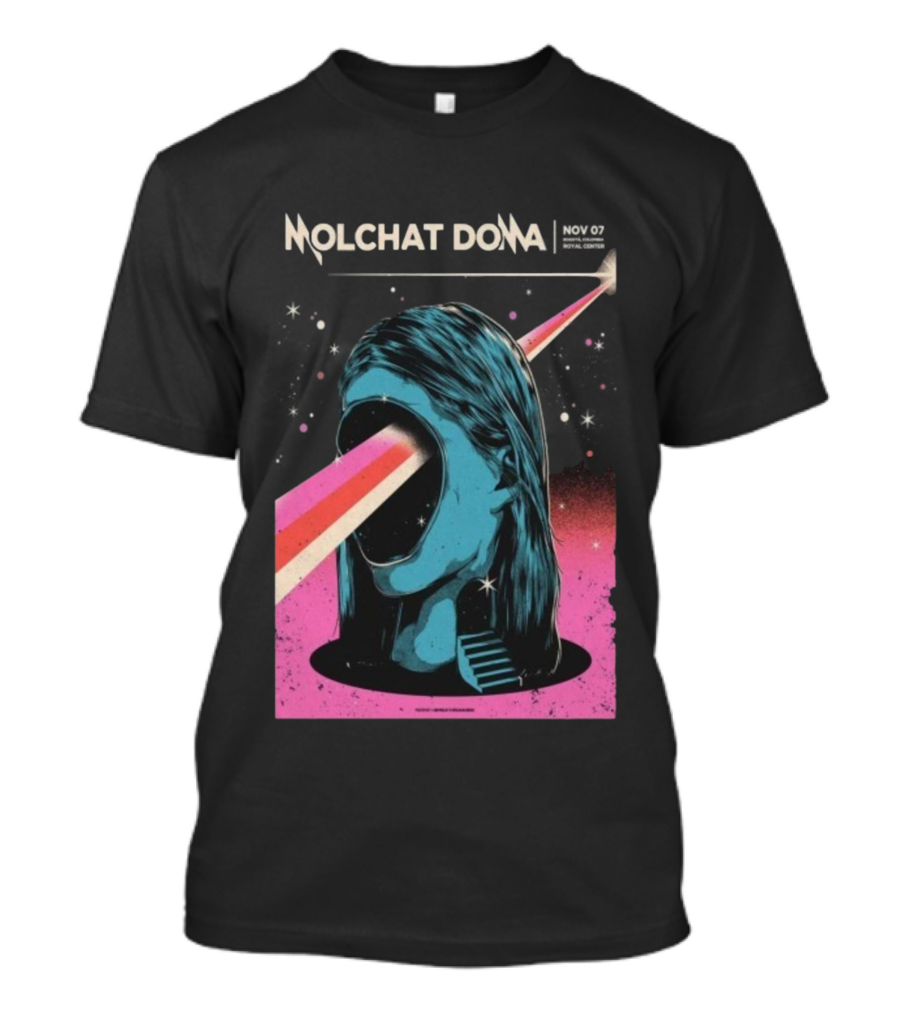 Molchat Doma November 7 2025 Royal Center Bogotá Colombia Head Psychedelic Laser Art Scene T-Shirt
