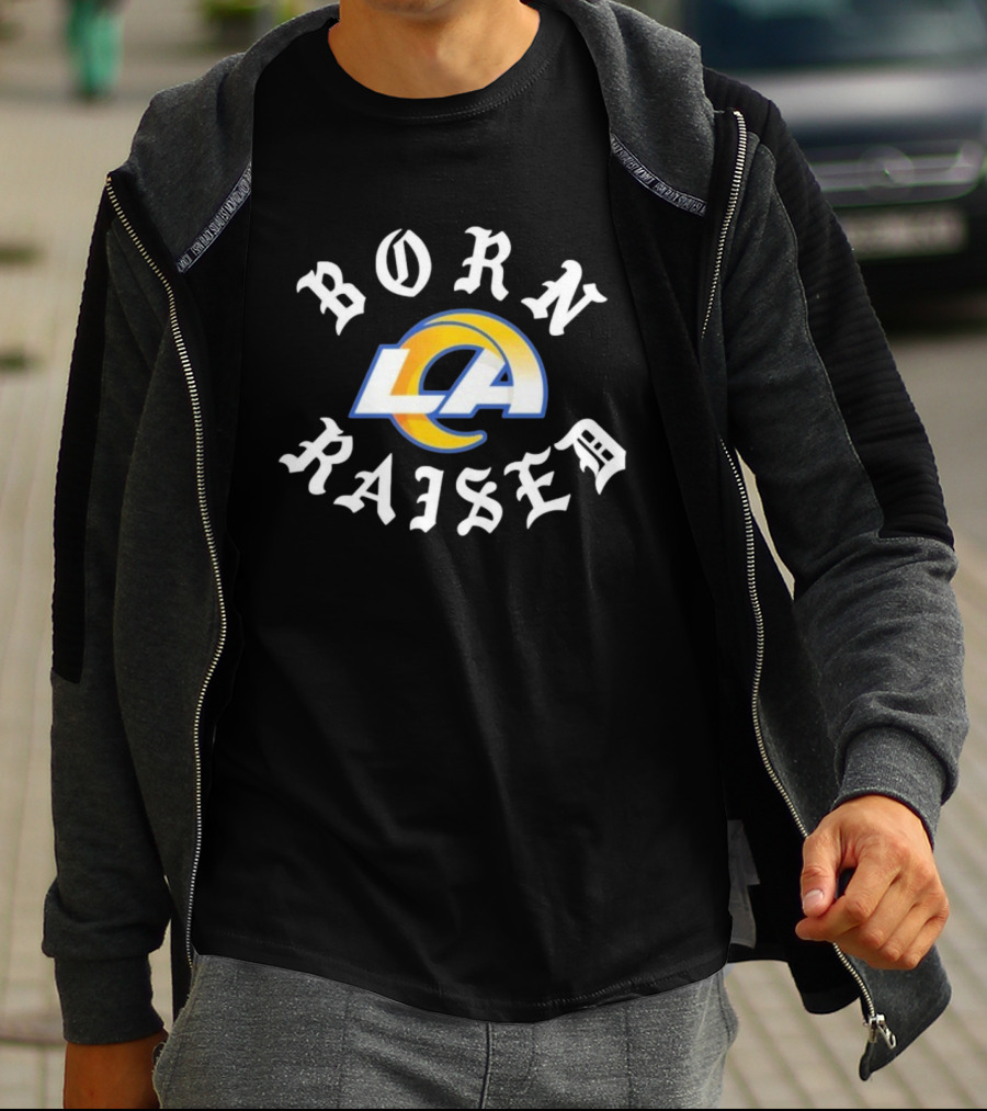 Los Angeles Rams LA Born X Raised Logo T-Shirt