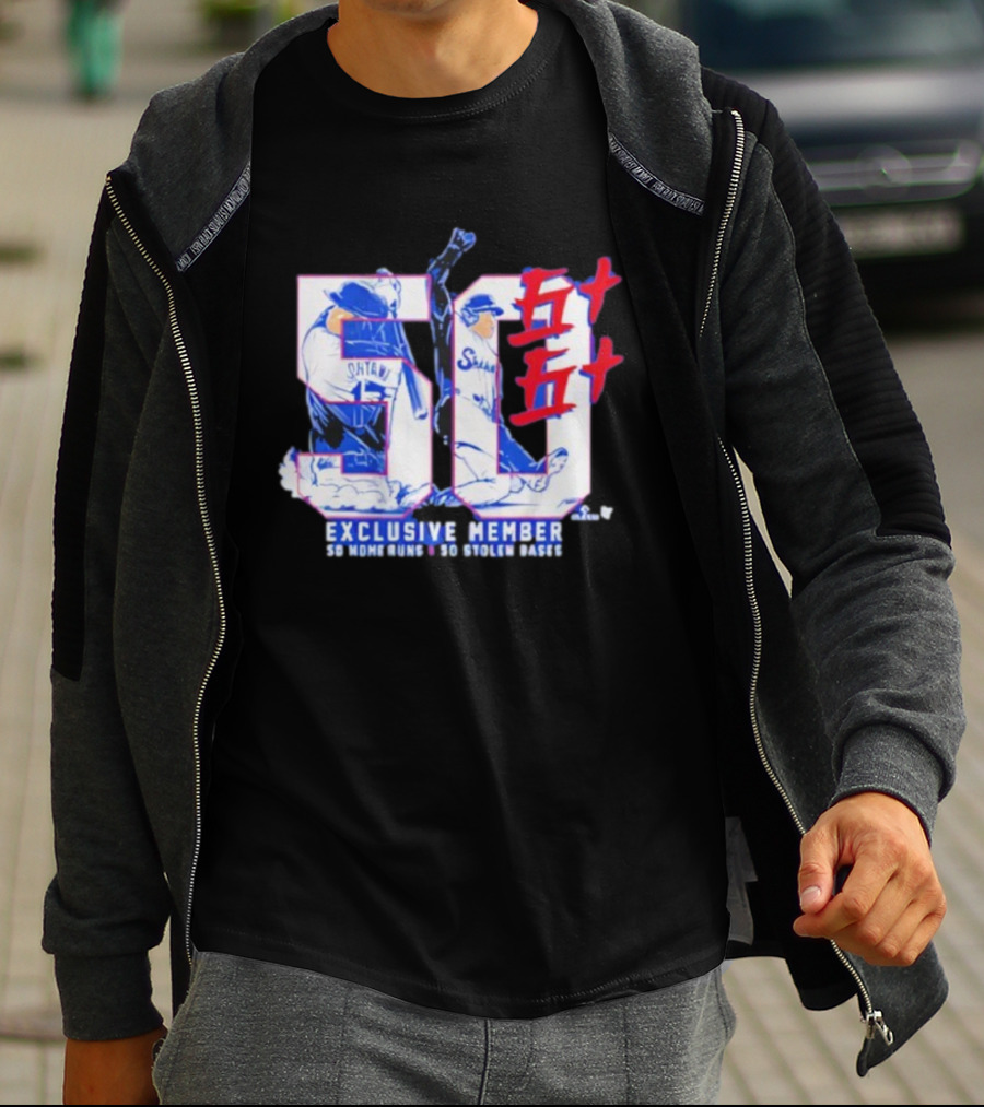 Shohei Ohtani Exclusive Member 50 Home Runs 50 Golden Bases T-Shirt
