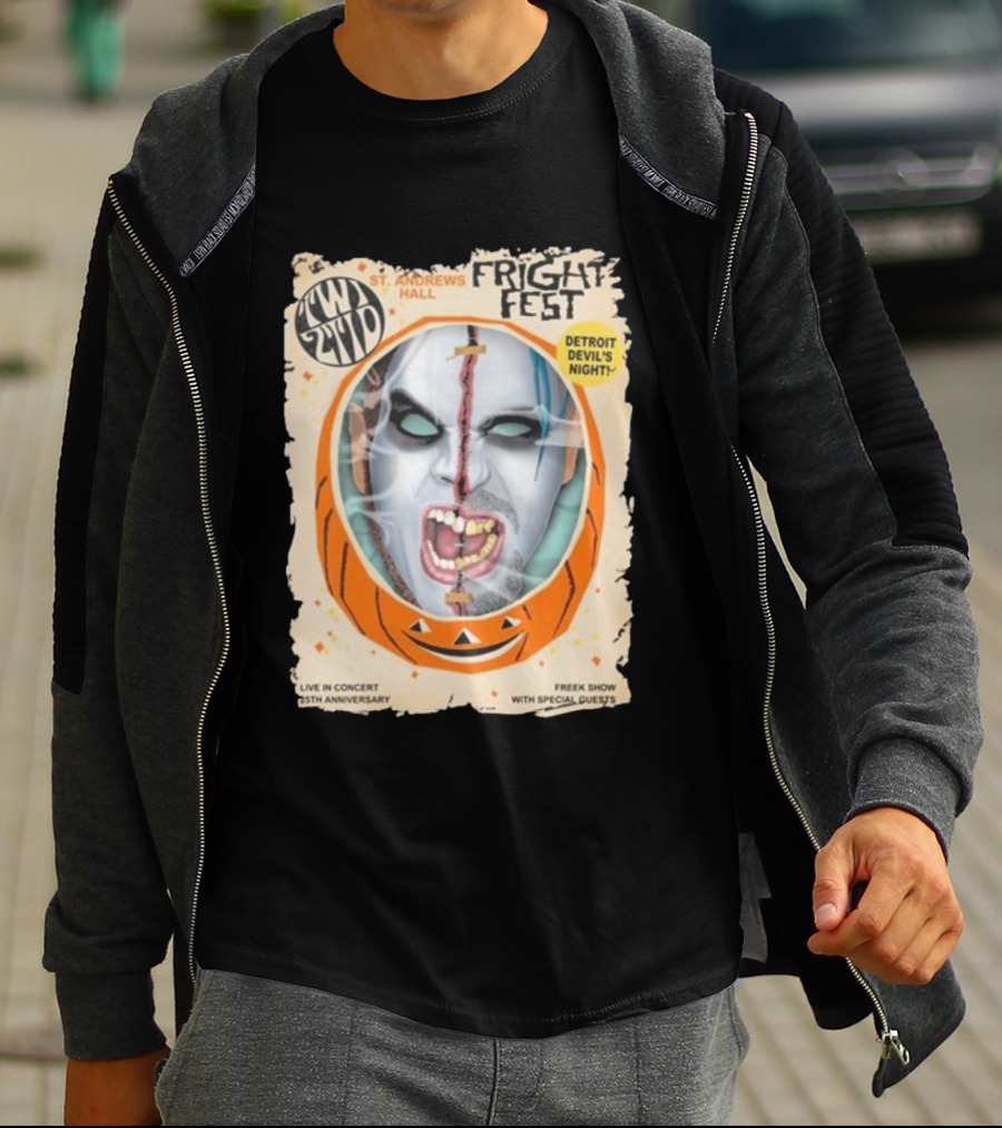 Twiztid Fright Fest St. Andrews Hall Detroit Devil’s Night Live In Concert 25th Anniversary 2025 Freek Show With Special Guests T-Shirt
