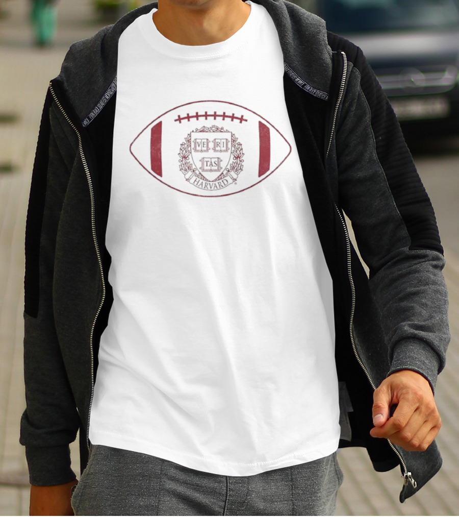 Harvard University Veritas Football Emblem Wreath T-Shirt