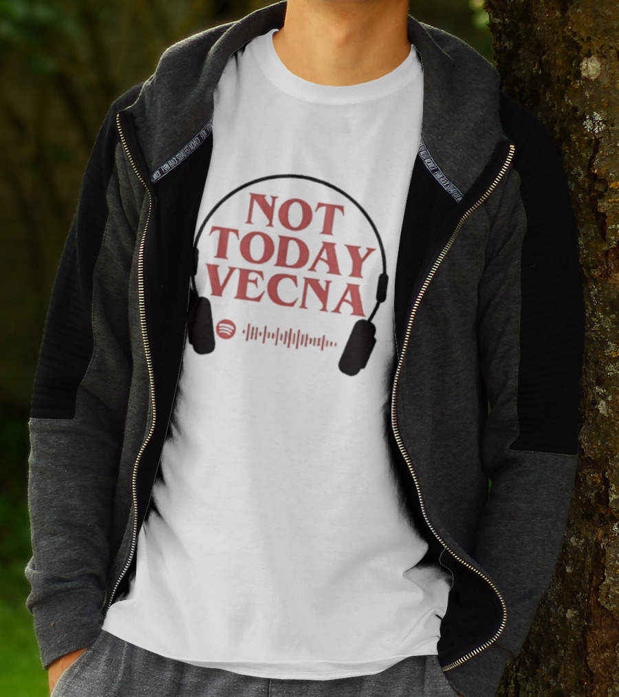 Not Today Vecna Stranger Things Headphones Waveform T-Shirt