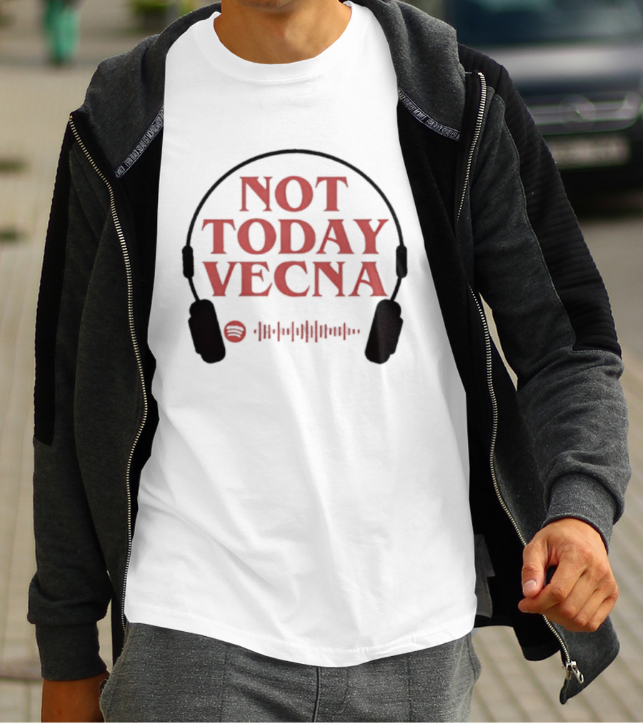 Not Today Vecna Stranger Things Headphones Waveform T-Shirt