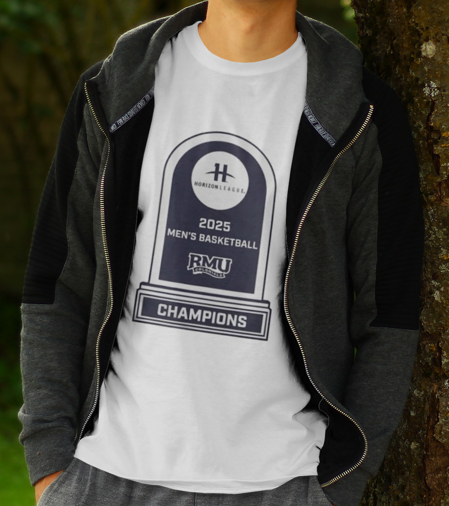Horizon League 2025 Men's Basketball RMU Colonials Champions T-Shirt