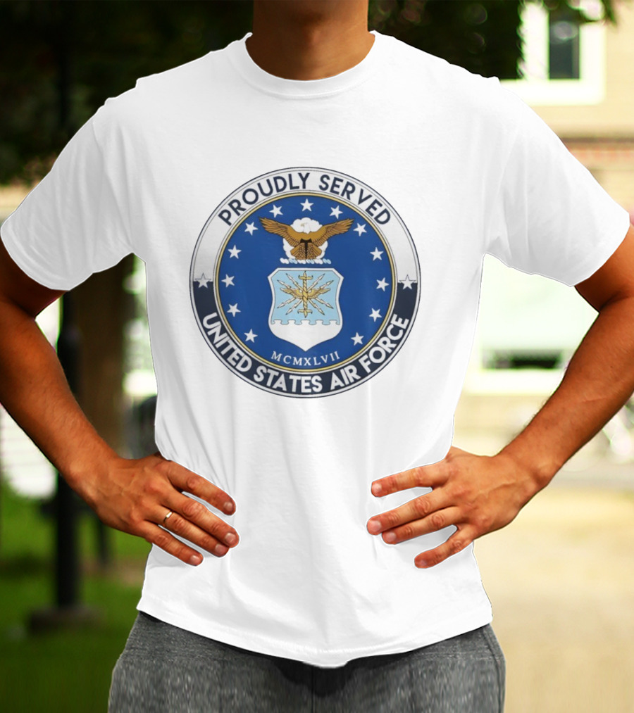 Proudly Served United States Air Force MCMXLVII Eagle Emblem T-Shirt