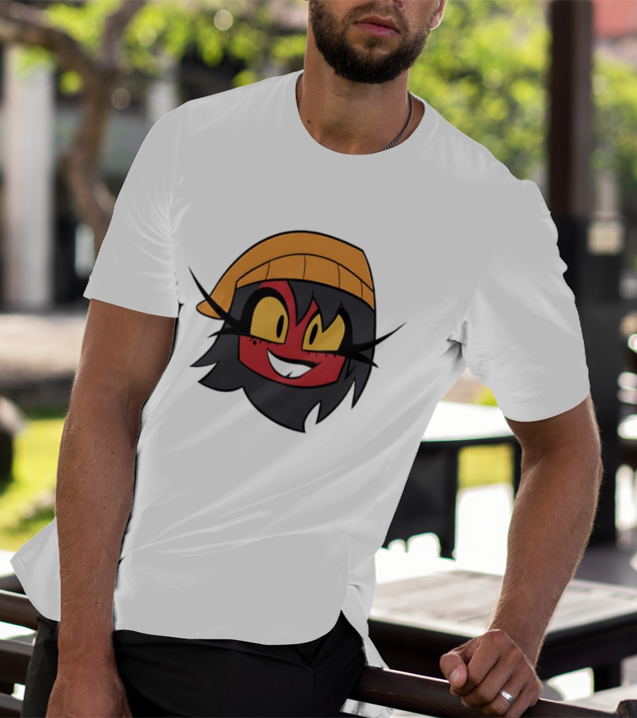 Unhappy Campers Millierd Red-Faced Character With Orange Hat And Yellow Eyes T-Shirt
