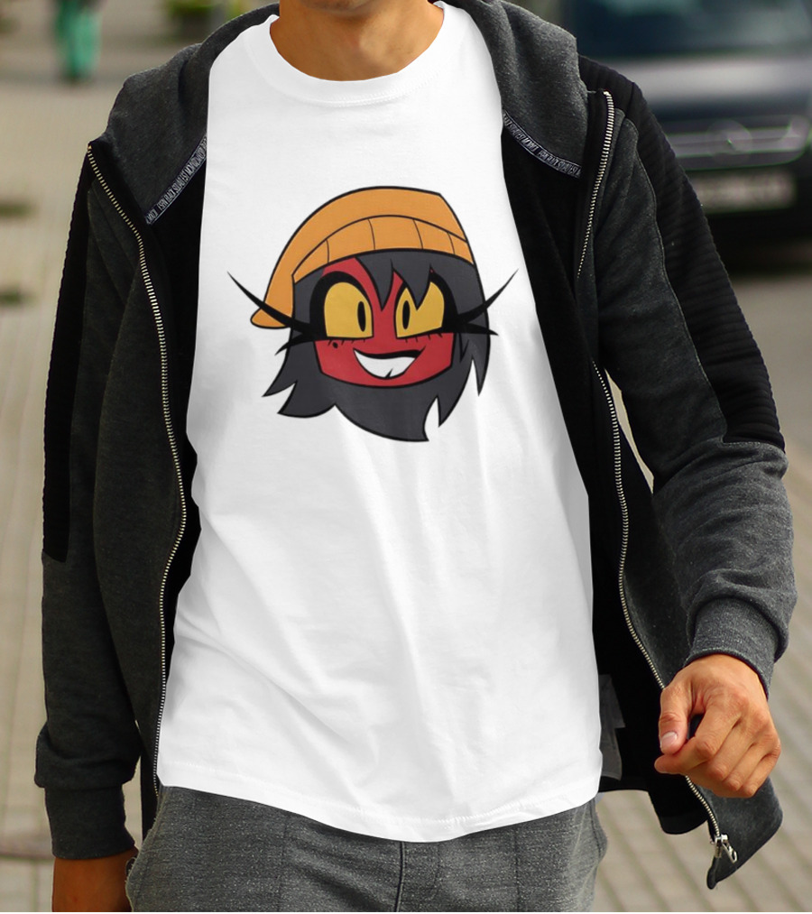 Unhappy Campers Millierd Red-Faced Character With Orange Hat And Yellow Eyes T-Shirt