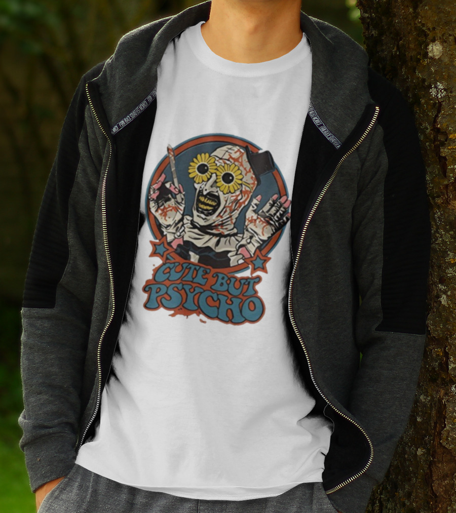 The Clown Cute But Psycho Creepy Knife Wielding Flower Eyed Jester T-Shirt
