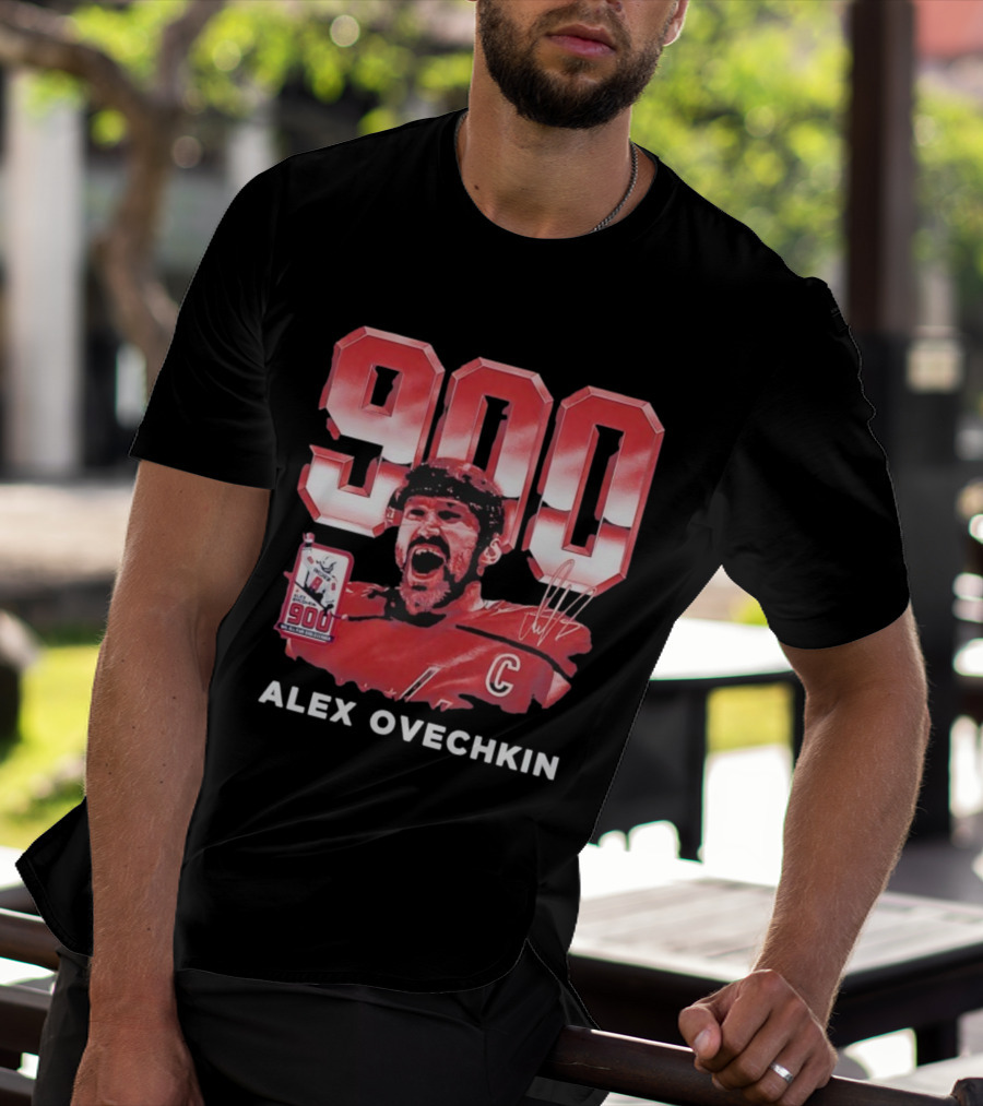 Alex Ovechkin 900 Career Goals Washington Capitals Signature T-Shirt