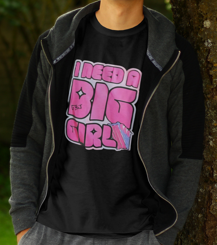 I Need A Big Girl XXL Bold Pink Block Letters And Stars T-Shirt