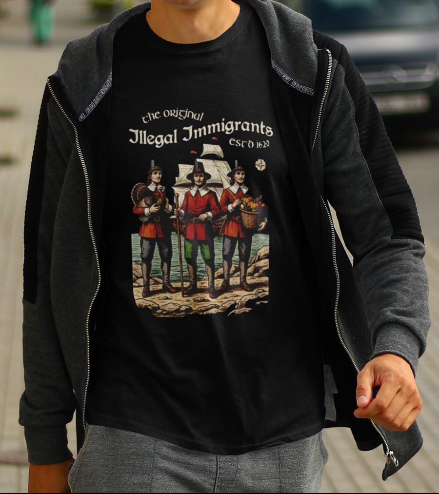 The Original Illegal Immigrants Est 1620 Thanksgiving Humor Vintage T-Shirt