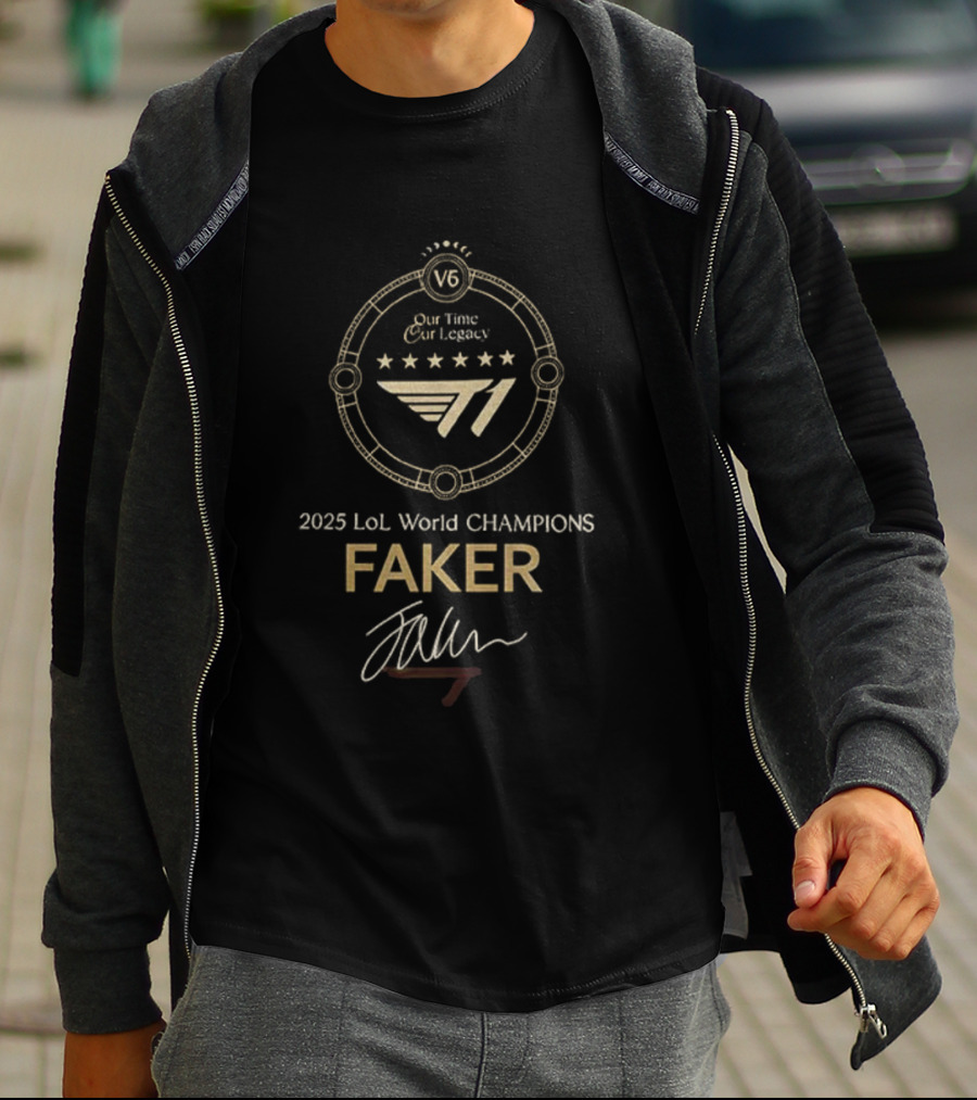 Faker T1 2025 LoL World Champions Our Time Our Legacy T-Shirt