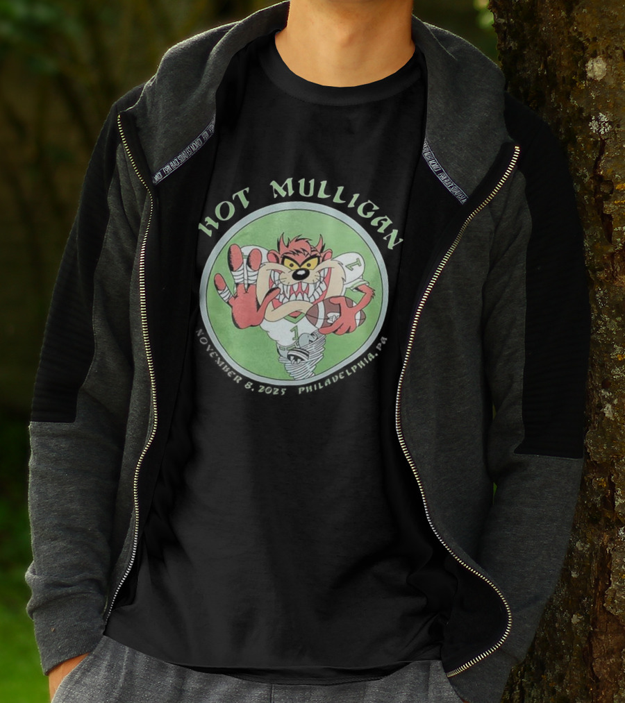 Hot Mulligan November 8 2025 Philadelphia PA Tasmanian Devil Football Player T-Shirt