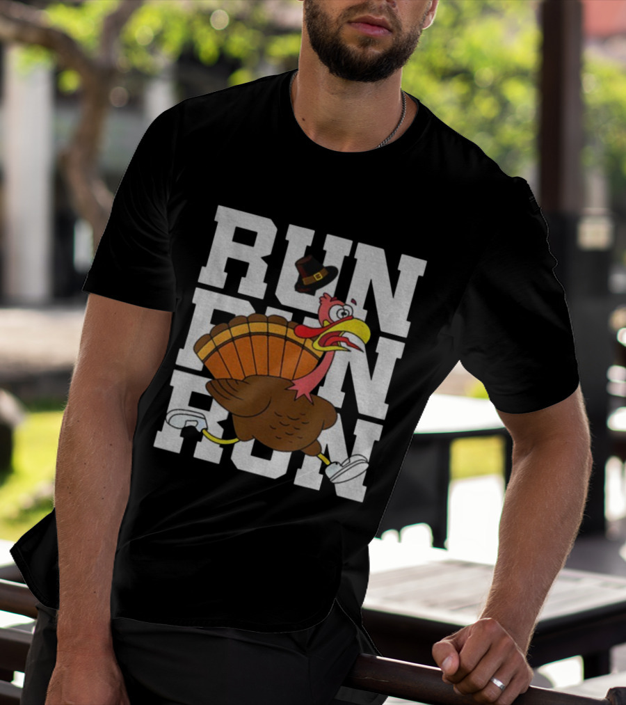 RUN RUN RUN Turkey Trot Thanksgiving 5K Race T-Shirt
