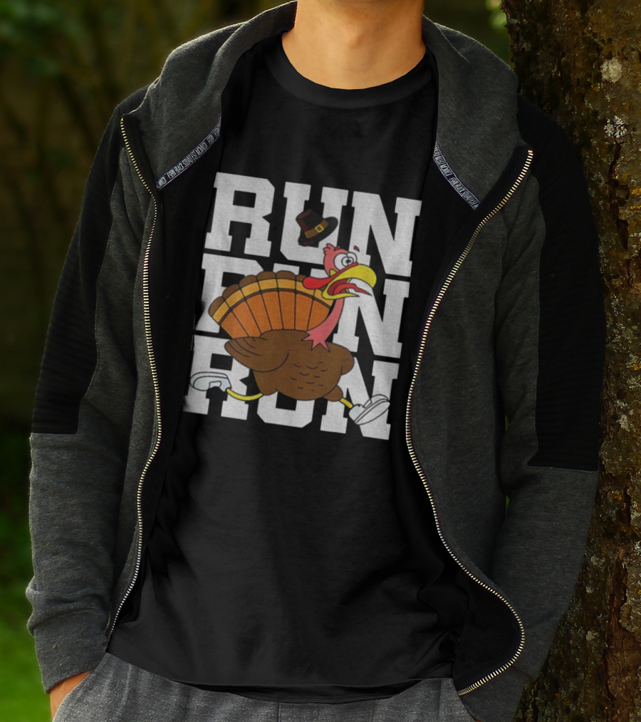 RUN RUN RUN Turkey Trot Thanksgiving 5K Race T-Shirt