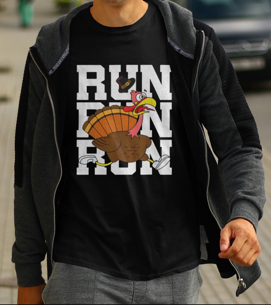 RUN RUN RUN Turkey Trot Thanksgiving 5K Race T-Shirt