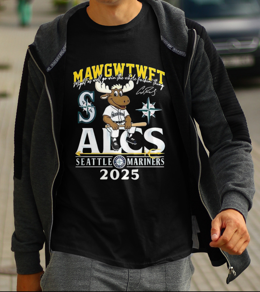 Seattle Mariners ALCS 2025 MAWGWTFET Mascot S Mariners Logo T-Shirt