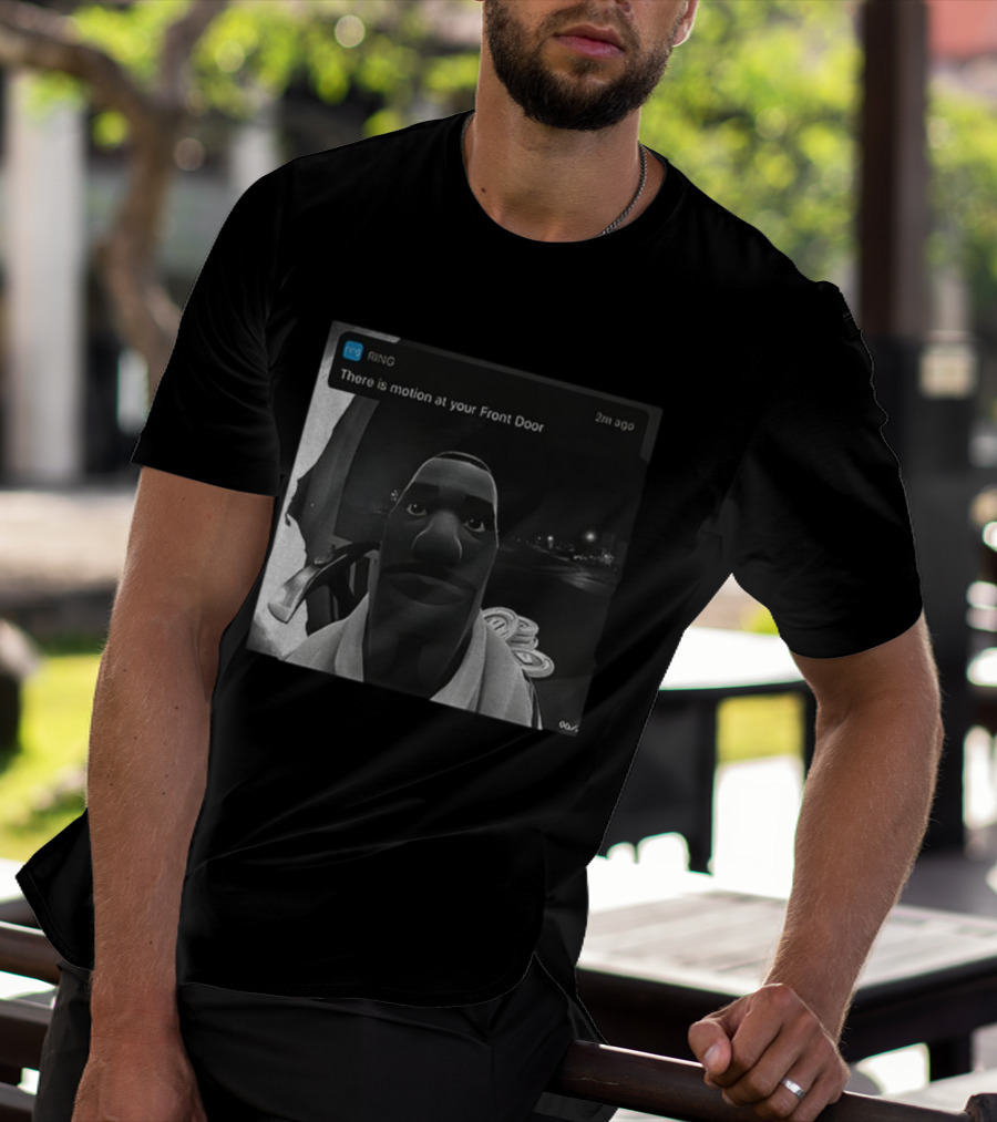Ring Notification Meme 2m Ago Front Door Motion Alert Cartoon Face T-Shirt
