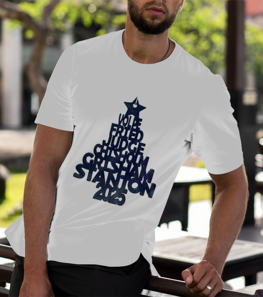 New York Yankees Vole Prized Judge Chisholm Grisham Stanton Christmas Tree 2025 T-Shirt