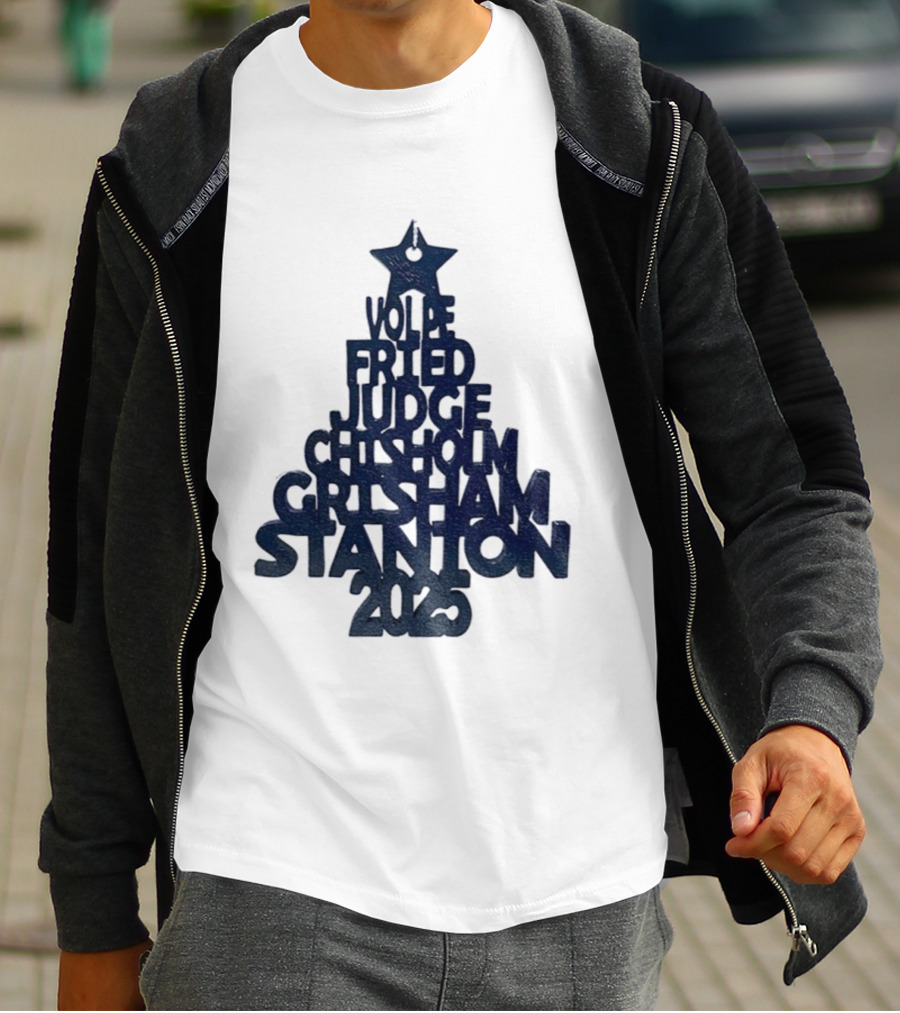 New York Yankees Vole Prized Judge Chisholm Grisham Stanton Christmas Tree 2025 T-Shirt