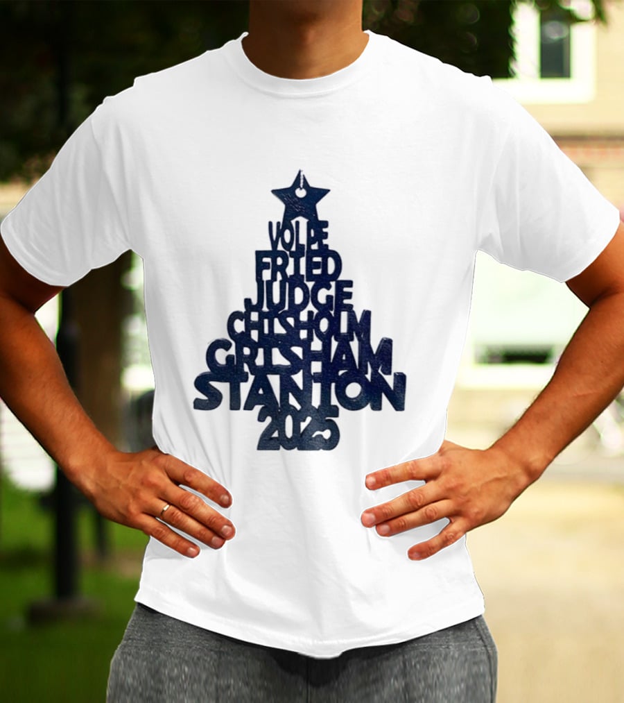 New York Yankees Vole Prized Judge Chisholm Grisham Stanton Christmas Tree 2025 T-Shirt