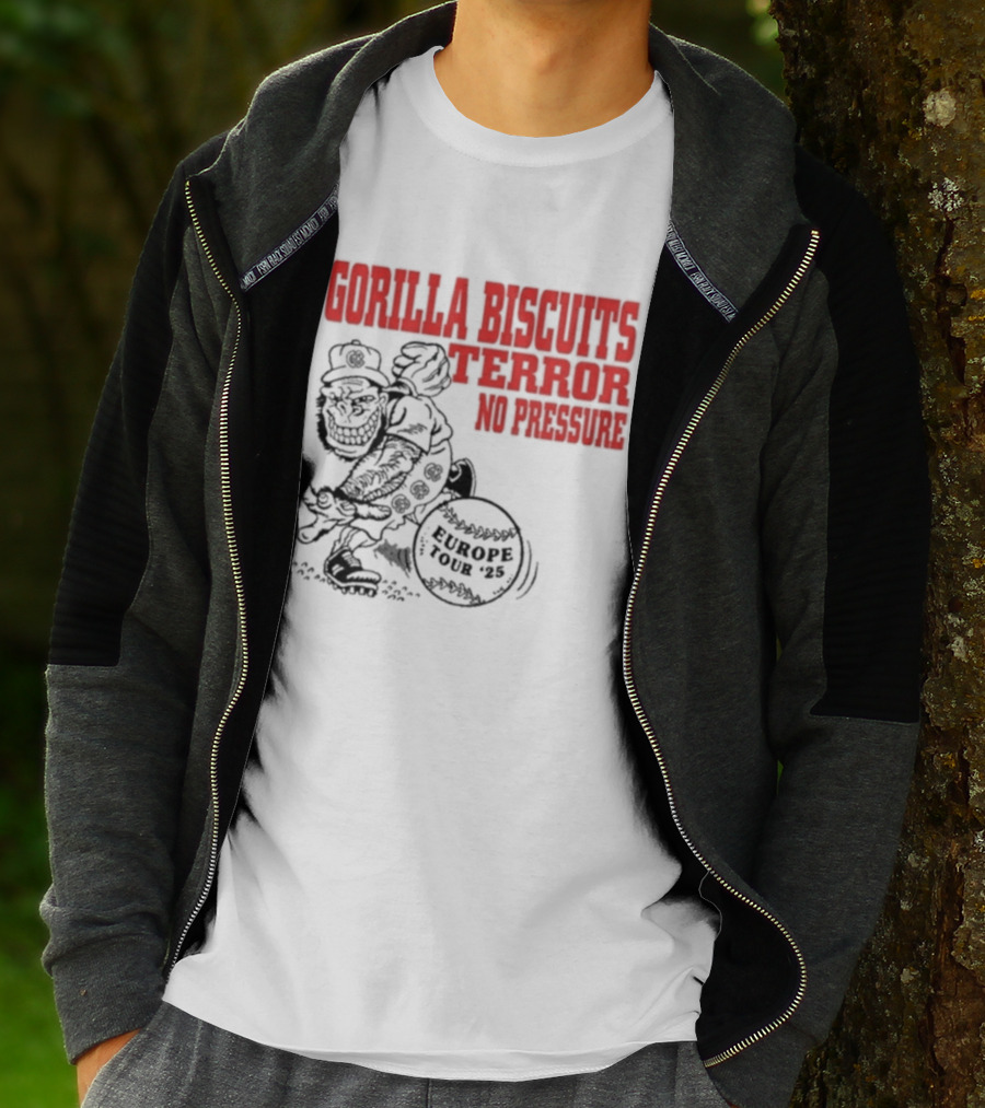 Gorilla Biscuits Terror No Pressure European Tour Promo 2025 T-Shirt