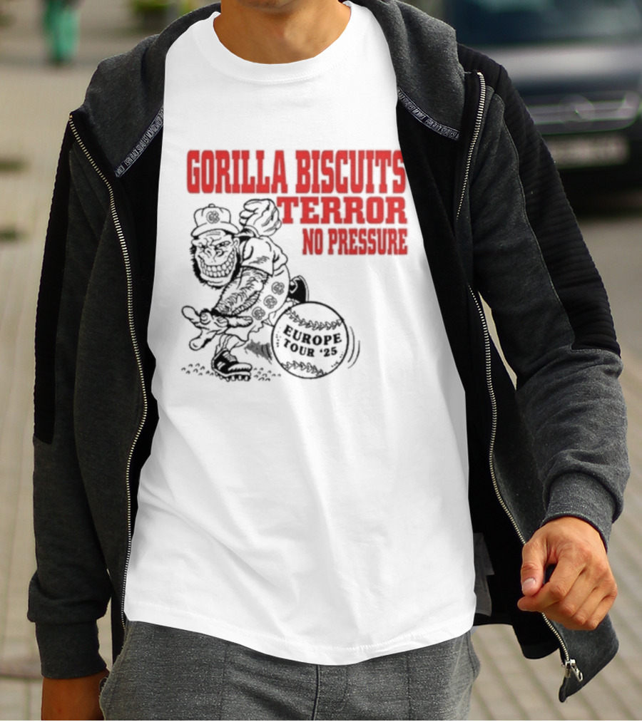 Gorilla Biscuits Terror No Pressure European Tour Promo 2025 T-Shirt