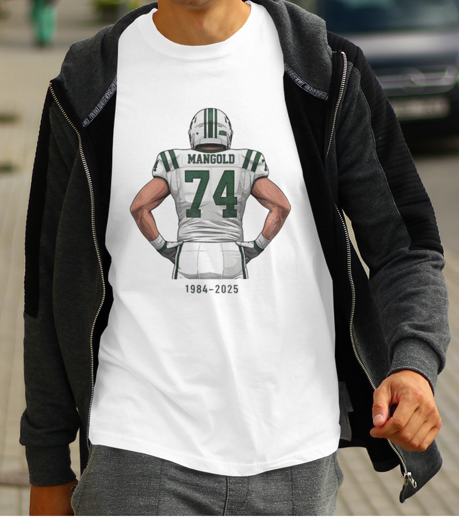 Nick Mangold 74 New York Jets NFL Football Legend 1984 2025 T-Shirt