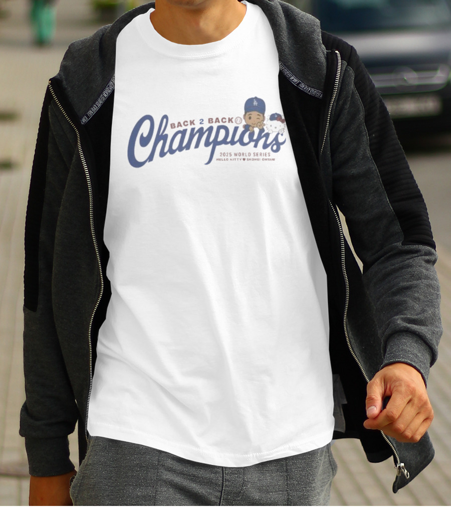 Back 2 Back Champions 2025 World Series Hello Kitty Shohei Ohtani Dodgers T-Shirt
