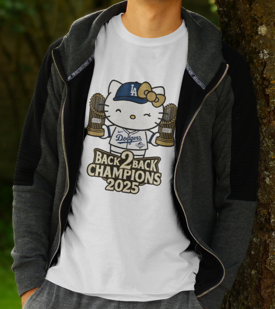 Hello Kitty Dodgers Back 2 Back Champions 2024 2025 T-Shirt
