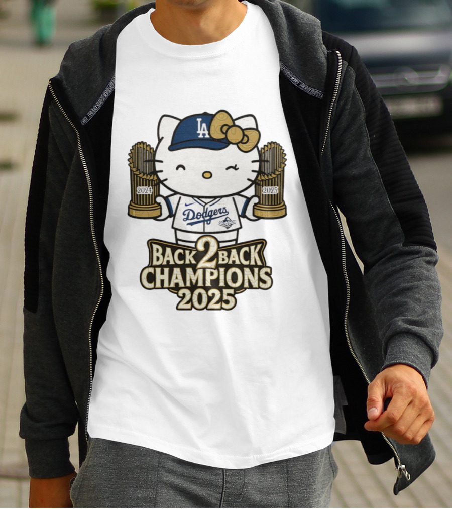 Hello Kitty Dodgers Back 2 Back Champions 2024 2025 T-Shirt