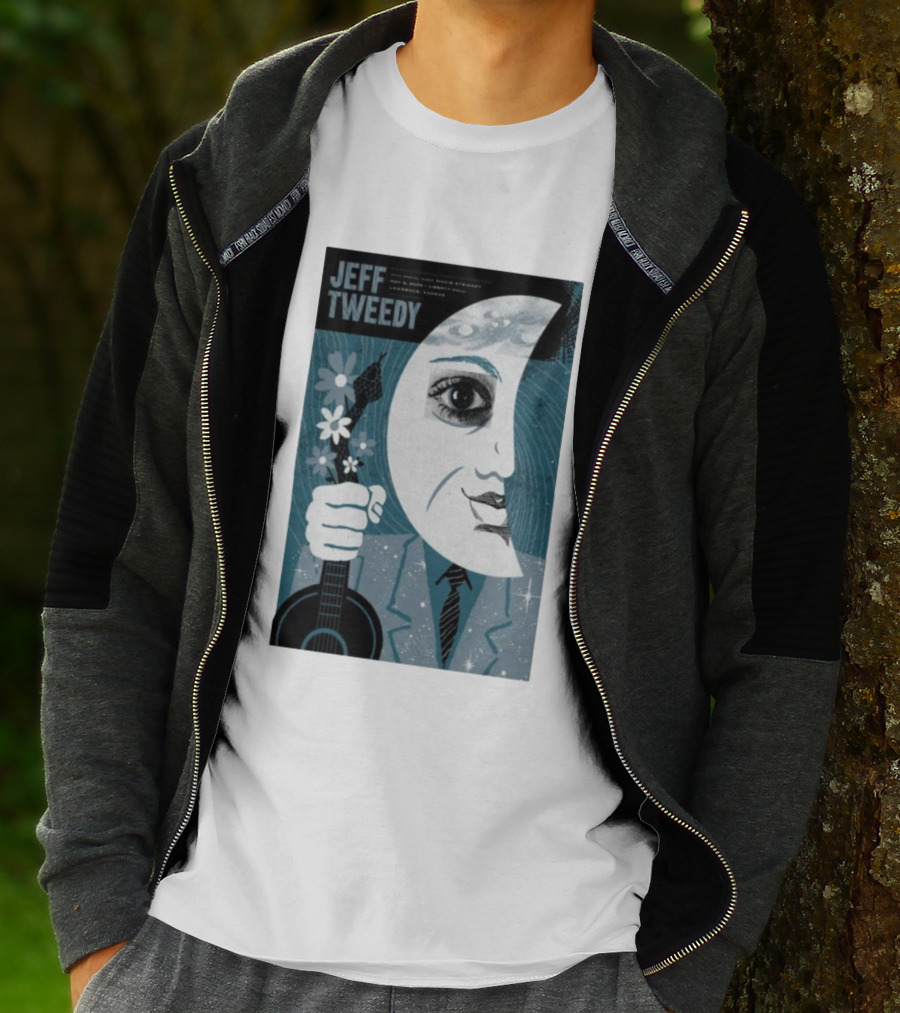 Jeff Tweedy Nov 8 2025 Liberty Hall Lawrence KS Moon Eye Flowers Guitar Art T-Shirt