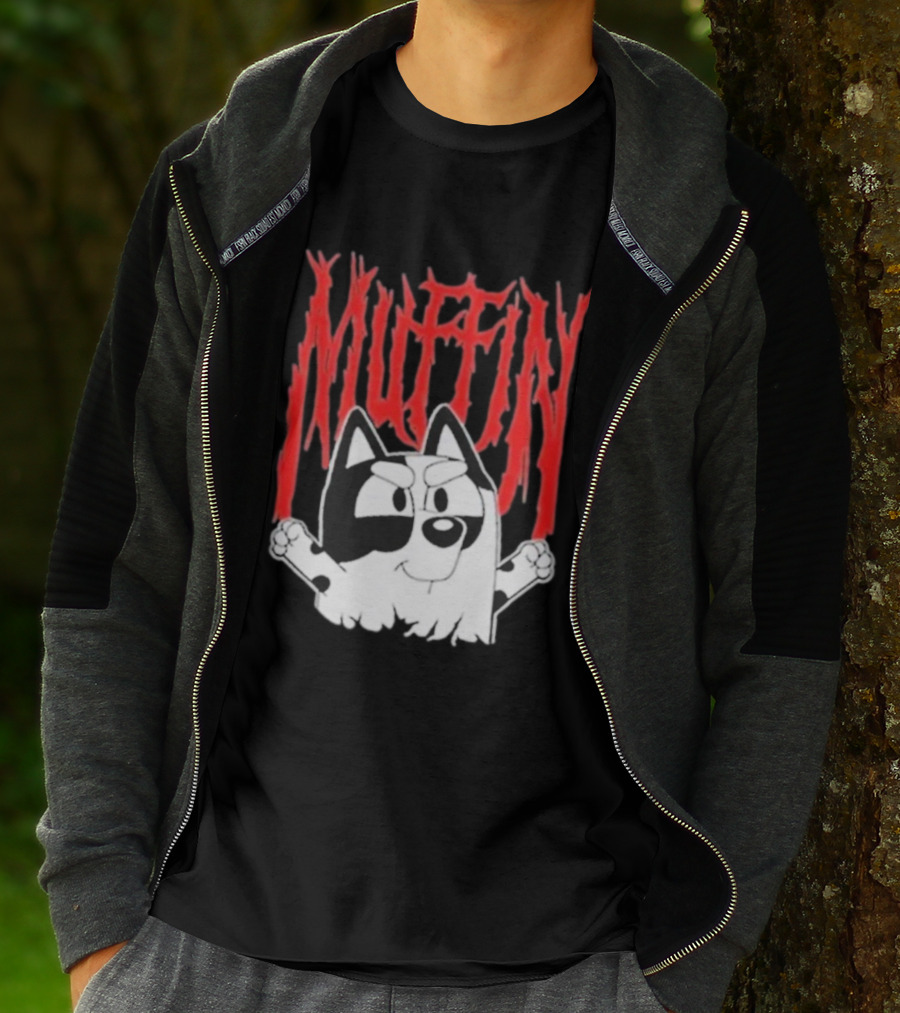 Bluey Muffin Metal Band Style T-Shirt