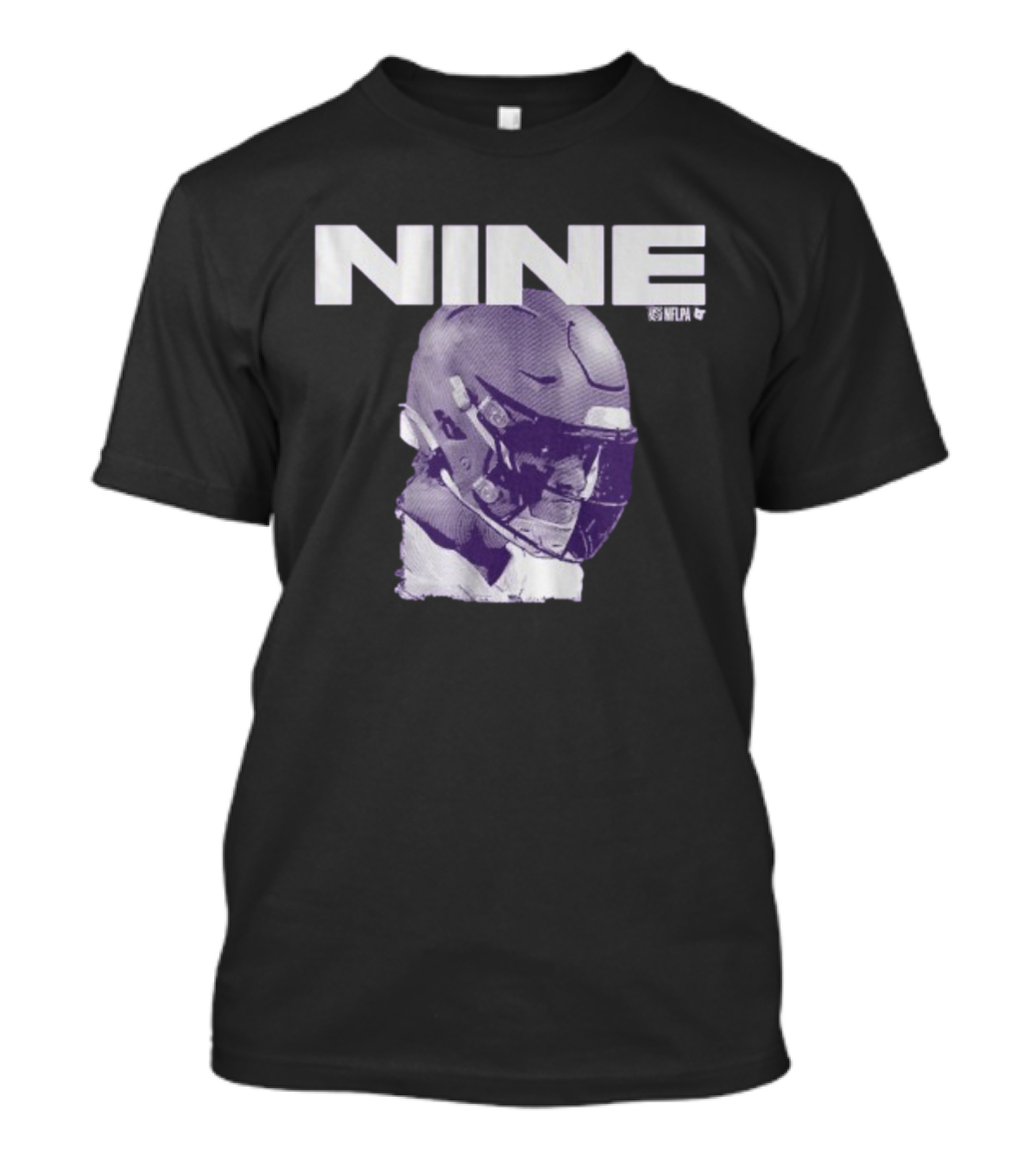 J.J. McCarthy Nine Football Helmet Graphic T-Shirt
