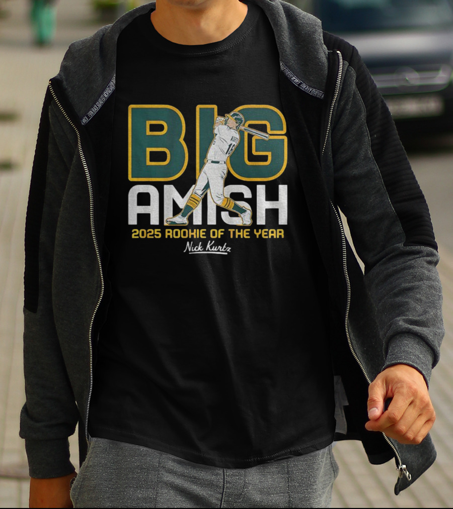 Nick Kurtz Big Amish 2025 Rookie Of The Year MLB Oakland Athletics T-Shirt